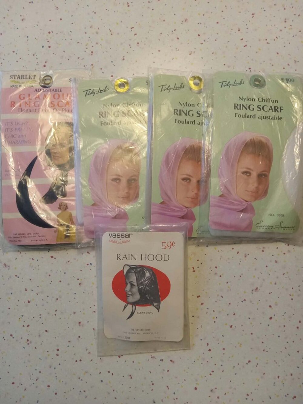 Ladies hair scarves/wind protectors bnwt vintage